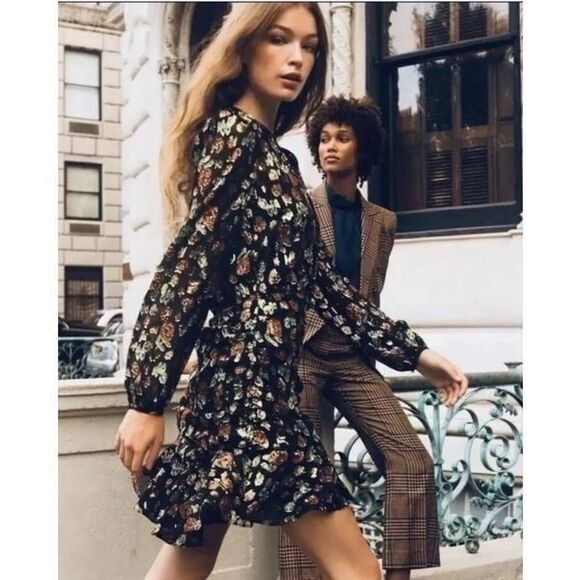 Veronica Beard robin dress size 8 holiday black floral - NWT - Picture 12 of 15